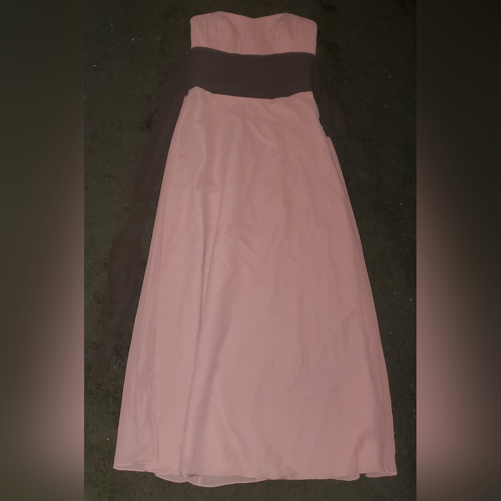 Pink Maxi Strapless A-Line Dress